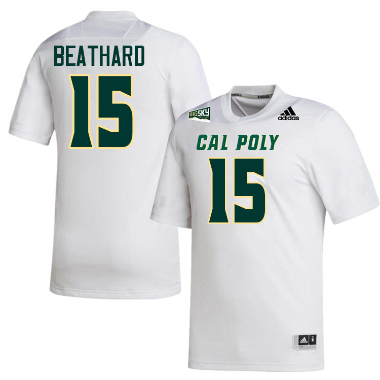 Cal Poly Mustangs #15 Bobby Beathard College Football Jerseys,Uniforms Stitched-White